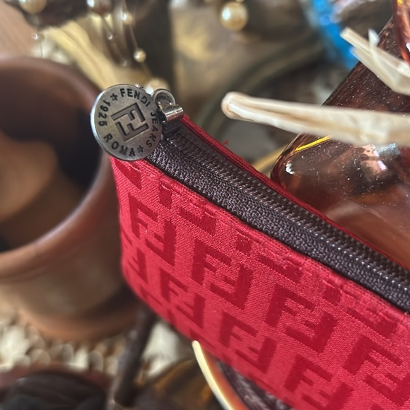 FENDI Monogrammed Canvas Cosmetic Pouch Wallet READ - Picture 3 of 8